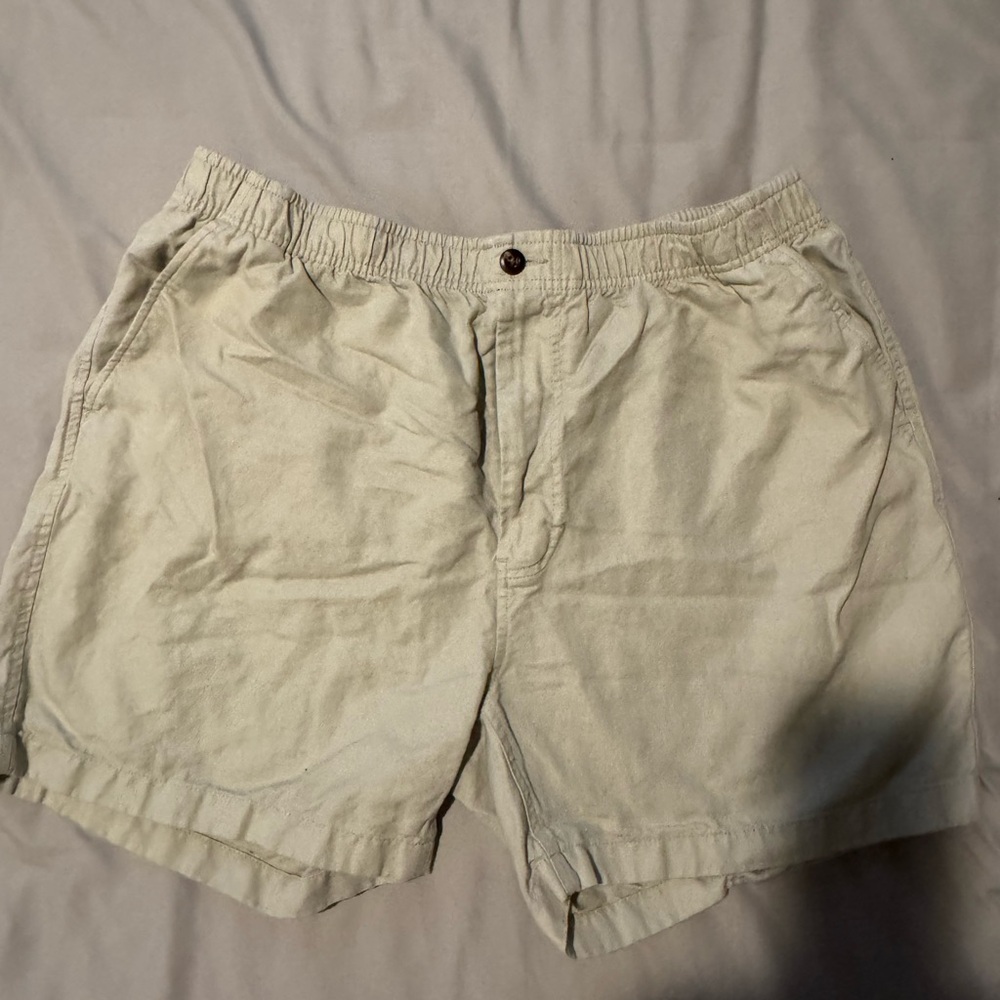 J. Crew Factory Men's Beige Flat-Front Cotton-Blend Shorts